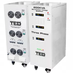 Trifazate - Stabilizator trifazat 242V-520V 142KW cu ServoMotor si sinusoidala pura + ecran LCD cu valorile tensiunii, TED Electric TED003607, globstar.ro