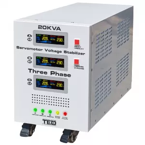 Stabilizator trifazat 225V-450V 16KW cu ServoMotor si sinusoidala pura + ecran LCD cu valorile tensiunii, TED Electric TED000118
