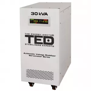 Stabilizator tensiune monofazat cu ServoMotor 24KW si sinusoidala pura + ecran LCD cu valorile tensiunii, TED Electric TED001962