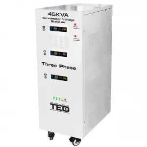 Stabilizator trifazat 242V-520V 36KW cu ServoMotor si sinusoidala pura + ecran LCD cu valorile tensiunii, TED Electric TED000170