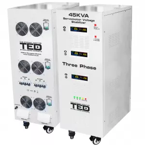 Trifazate - Stabilizator trifazat 242V-520V 36KW cu ServoMotor si sinusoidala pura + ecran LCD cu valorile tensiunii, TED Electric TED000170, globstar.ro