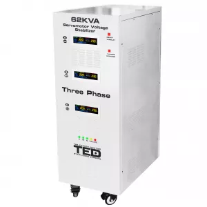Stabilizator trifazat 242V-520V 48KW cu ServoMotor si sinusoidala pura + ecran LCD cu valorile tensiunii, TED Electric TED000217