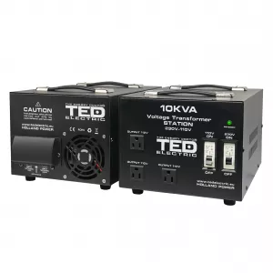 Transformatoare de Tensiune - Transformator de tensiune, Convertor de la 220V la 110V si Reversibil 10KVA  8000W cu Carcasa si Regleta, TED Electric TED000231, globstar.ro