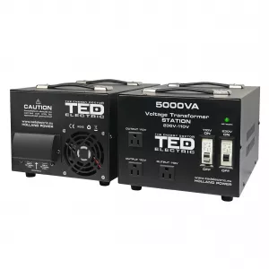 Transformatoare de Tensiune - Transformator de tensiune, Convertor de la 220V la 110V si Reversibil 5000VA 4000W cu Carcasa si Regleta, TED Electric TED000255, globstar.ro
