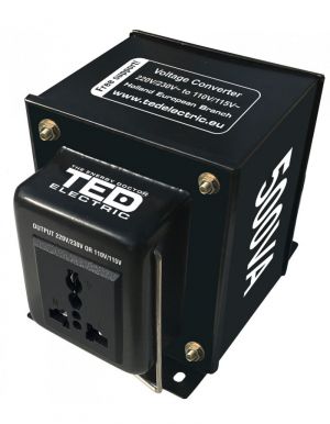 Transformator de tensiune, Convertor de la 220V la 110V si Reversibil 500VA 500W, TED Electric TED003676
