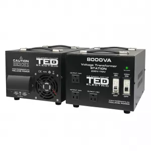 Transformatoare de Tensiune - Transformator de tensiune, Convertor de la 220V la 110V si Reversibil 8000VA 6400W cu Carcasa si Regleta, TED Electric TED000262, globstar.ro