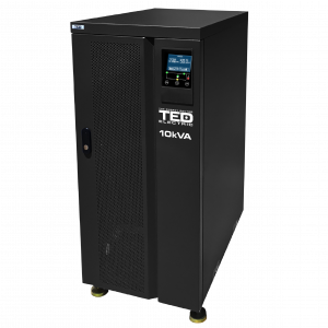 UPS 10KVA 9000W Online cu Dubla Conversie Trifazat Monofazat 3/1, Management si Ecran LCD, Utilizeaza 16x Acumulator 12V 9Ah, TED Electric TED001993