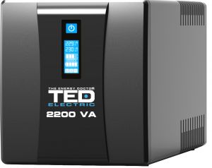 UPS RESIGILAT 2200VA 1250W cu Stabilizator si Management, 3x Schuko, Ecran LCD si 4x Acumulator 12V 7Ah, TED Electric TED004666