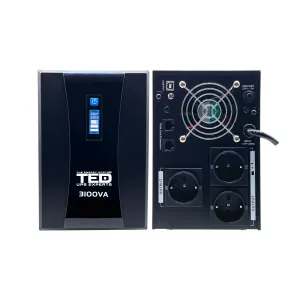 Sursa Neintreruptibila - UPS 3100VA 1800W cu Stabilizator si Management, 3x Schuko, Ecran LCD si 4x Acumulator 12V 9Ah, TED Electric, globstar.ro