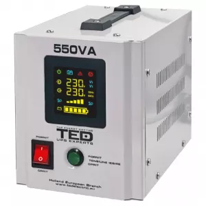 UPS Pentru Centrala, Sursa Curent Centrala 550VA 300W cu Ecran LCD si Sinusoidala Pura, Utilizeaza Baterie 12V, Ted Electric TED000354