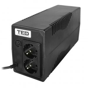 Sursa Neintreruptibila - UPS RESIGILAT 700VA 400W cu Stabilizator fara Management, 2x Schuko, Ecran LED si Acumulator 12V 7Ah, TED Electric TED003966, globstar.ro