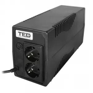Sursa Neintreruptibila - UPS 700VA 400W cu Stabilizator fara Management, 2x Schuko, Ecran LED si Acumulator 12V 7Ah, TED Electric, globstar.ro
