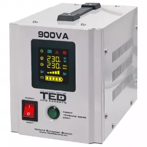 UPS Pentru Centrala, Sursa Curent Centrala 900VA 500W cu Ecran LCD si Sinusoidala Pura, Utilizeaza Baterie 12V, Ted Electric TED000361