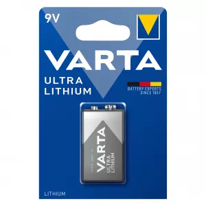 Baterie Litiu 9V 6LR61 6F22 100mAh, Dimensiuni 48.5 x 17.5 x 25.3 mm Varta Blister 1