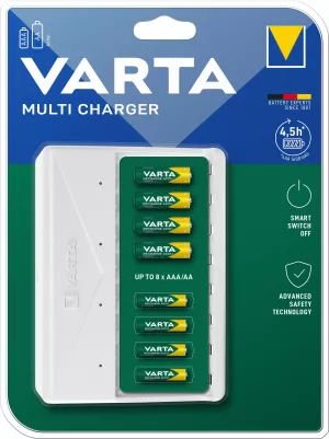 Incarcator Baterii Reincarcabile, Fara Acumulatori, MULTI CHARGER cu 8 Canale de Incarcare Individuala Prin USB-C, Varta 57659 101 401