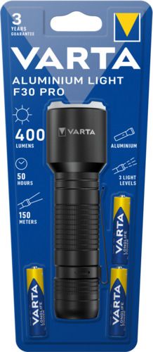 Clasice cu baterii - Varta lanterna Aluminium Light F30 Pro  400 lm, 3xAAA V17608 - NEW, globstar.ro