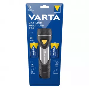Clasice cu baterii - Lanterna cu MULTI LED F30, 70lm rezistenta la socuri, include 2 x R20 D, 17612 Varta, globstar.ro