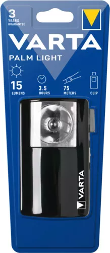 Clasice cu baterii - Varta lanterna metal Palm Light cu bec 15Lm / 3.5h / 75m  incl 1x 3R12 16645101421 (1/6), globstar.ro