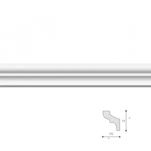 Bagheta decorativa polistiren, PPO-LX35, alb, 2000 x 30 x 30 mm, 115 bucati/bax