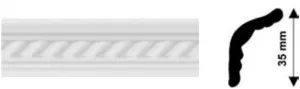 Bagheta decorativa polistiren, PPO-AM05-08, alb, 2000 x 35 x 35 mm, 120 bucati/bax