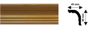 Bagheta decorativa polistiren, PPO-CM03-LG, auriu lux, 2000 x 45 x 45 mm, 120 bucati/bax