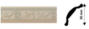 Bagheta decorativa polistiren, PPO-CM13-01, alb auriu, 2000 x 50 x 50 mm, 100 bucati/bax