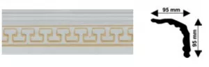 Bagheta decorativa polistiren, PPO-CM17-RWG, negru auriu, 2000 x 95 x 95 mm, 48 bucati/bax