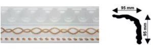 Bagheta decorativa polistiren, PPO-CM19-RWG, alb auriu retro, 2000 x 90 x 90 mm, 48 bucati/bax