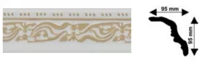 Bagheta decorativa polistiren, PPO-CM24-RWG, alb retro, 2000 x 95 x 95 mm, 48 bucati/bax