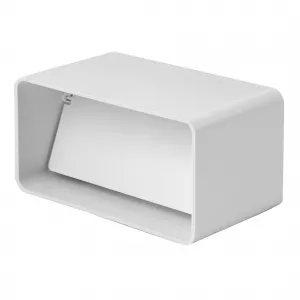 Conector conducta rectangulara cu clapeta antiretur, PVC, alb, 110 x 55 mm