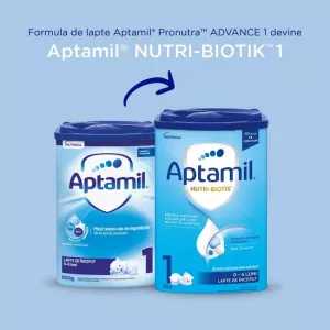 Lapte praf Aptamil Nutri-Biotik 1, 0-6 luni, 800 g