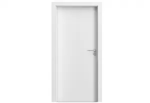Foaie de ușă de interior cu finisaj sintetic, alba, Porta Decor, model plină, Norma Poloneza (H0 - 2060 mm)