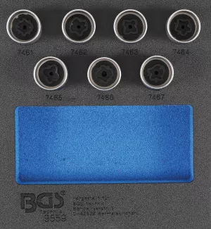 BGS 9559 Set chei pentru desfăcut antifurt tip D pentru Opel,  7 piese