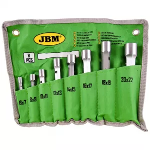 JBM 53420 Set chei tubulare duble extralungi 6-22 mm, 8 piese