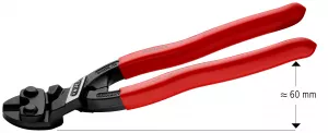 Knipex 7121200 CoBolt® Tăietor compact pentru bolțuri, manere acoperite cu plastic, lungime 200 mm