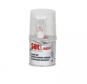 SOLL Set reparatii poliesterice: rasina poliesterica+fibra 250 ML