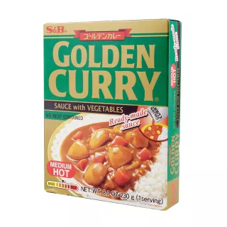 Golden Curry Japanese, MEDIUM HOT, Curry mix in block, medium hot, 220g,  S&B :: KJ-market