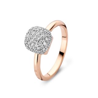 Inel Bigli din aur roz 18k cu diamant