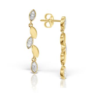 Cercei Maria Granacci din aur galben 18k cu diamante