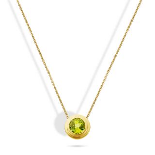 Colier Cellini din aur galben de 18K cu peridot