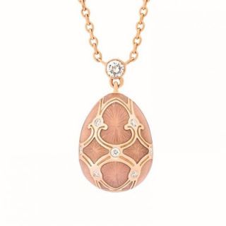 Colier Faberge din aur roz 18k cu diamante