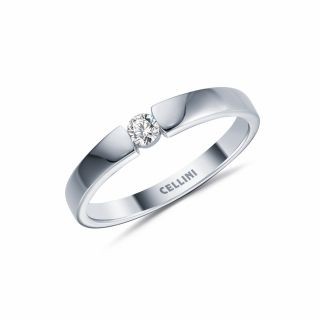 Inel de logodna CLASSIC cu diamante de 0.13 carate,  aur alb de 18K