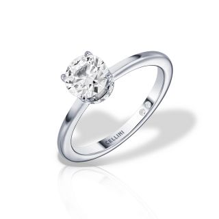 Inel de logodna INFINITY cu diamante de 0.85 carate, aur alb de 18K