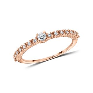 Inel Maria Granacci din aur roz 18k cu diamante