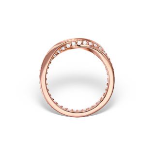 Inel Mobius - Petite din aur roz 18K cu diamante