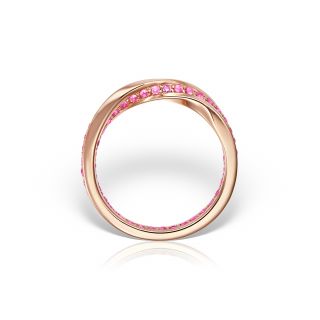 Inel Mobius - Petite din aur roz 18K cu safire roz