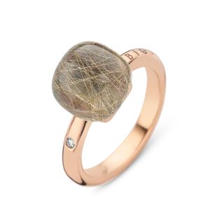 Bigli ring made of 18K rose gold with quartz