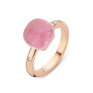 Bigli ring made of 18K rose gold with crystal and ruby