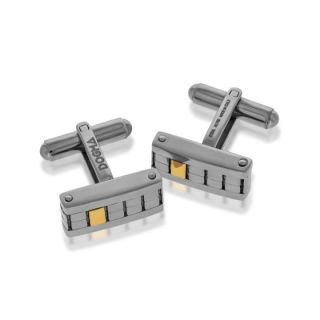 Dogma cufflinks made of steel with 18K gold elements