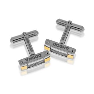 Dogma cufflinks made of steel with 18K gold elements